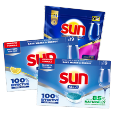 Sun vaatwastabletten of capsules